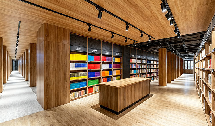 创意书店装修效果图,书店设计图,合肥书店装修公司
